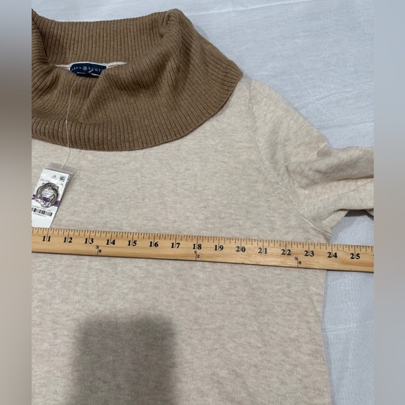 Karen Scott Womens Colorblock Cowl Neck Pullover Sweater, Beige, XX-Large NWT - Picture 6 of 10